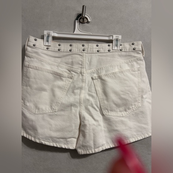 90s Bagggy Studded White SZ8 Women's Jean denimfestival  summer Shorts NWT - Picture 5 of 9